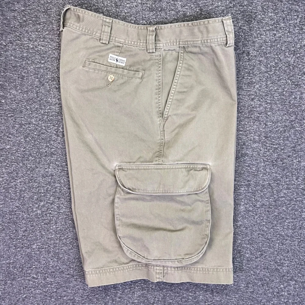 Polo Ralph Lauren Cargo Shorts Mens 34 Khaki Tan Classic Outdoor Cotton Chino